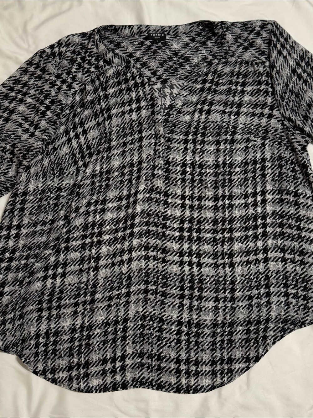 torrid Black and White Plaid Button-Down Top